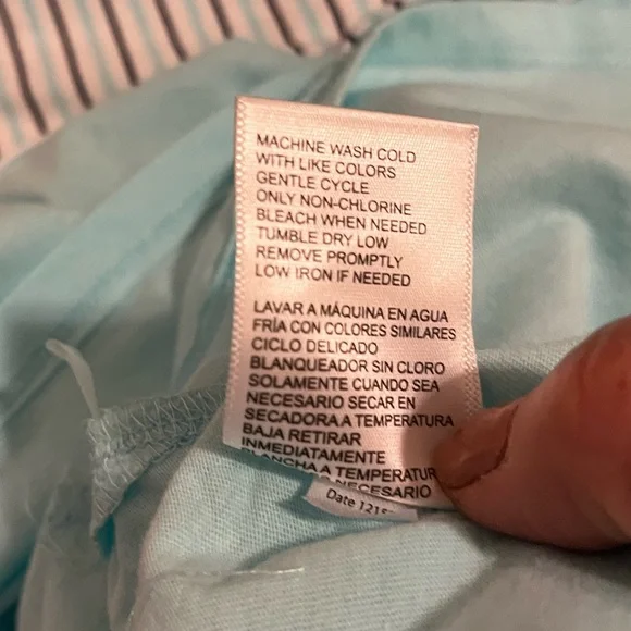 Like New. Carole Hochman Aqua Blue Tank & Blue White Striped Shorts Pajama Set. - Picture 14 of 14